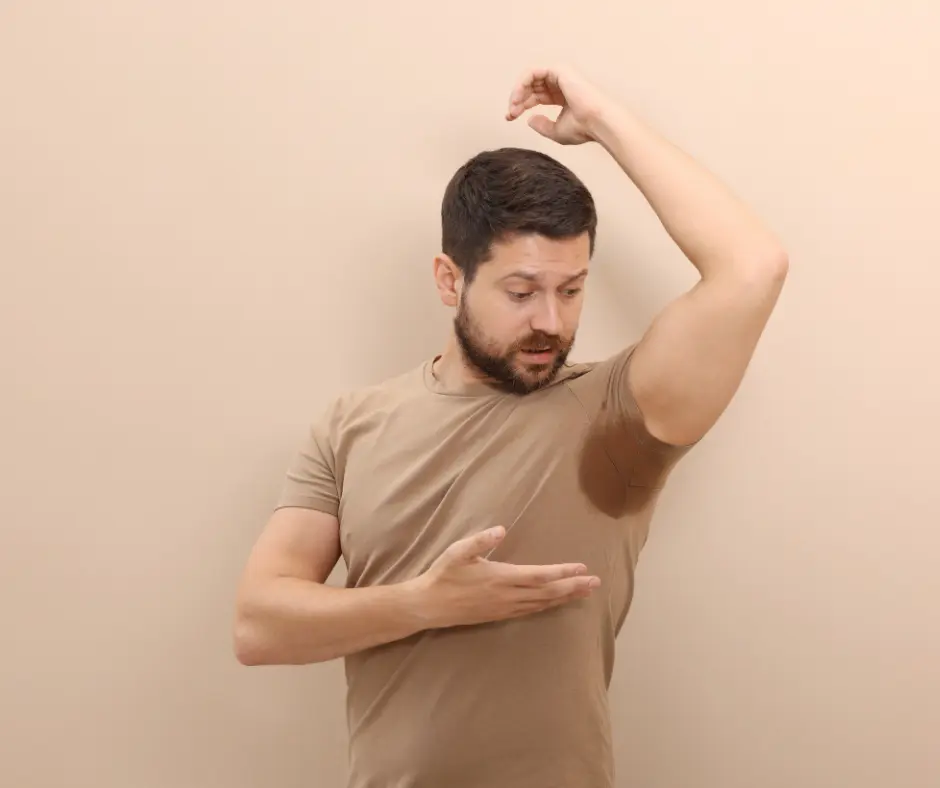 man with Hyperhidrosis sweaty underarm problem