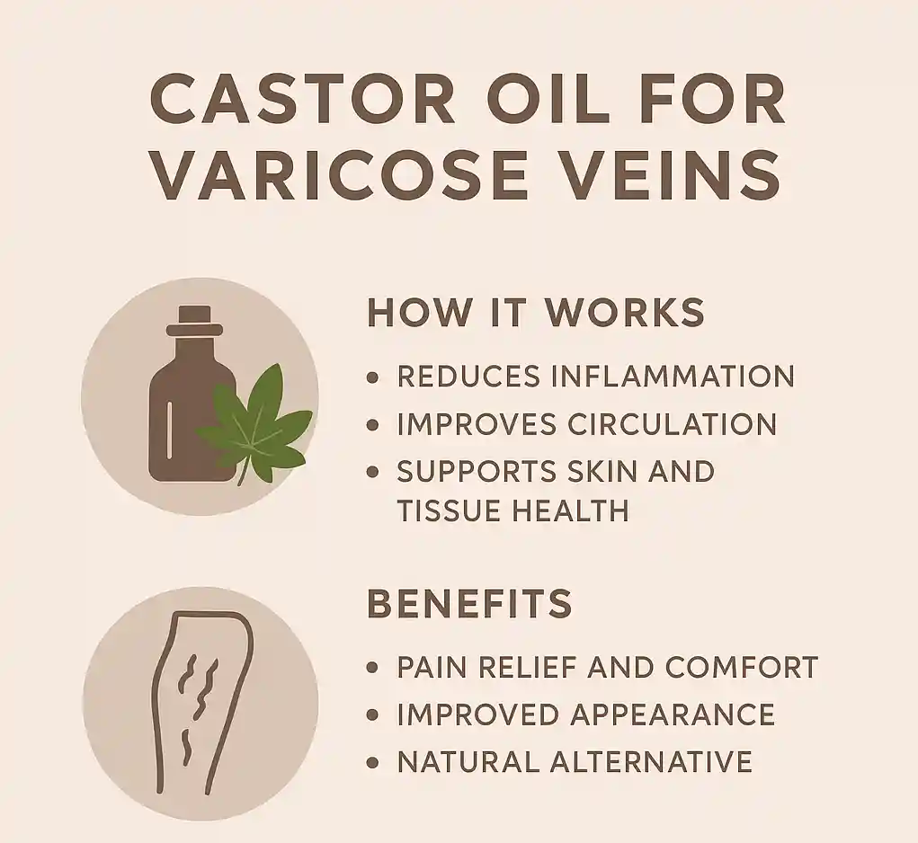 castor oil for varicose veins -how it works and benefits
