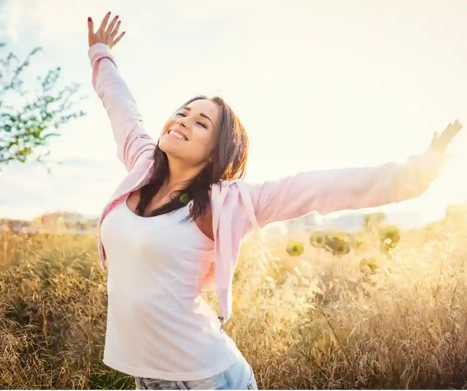 woman happy after treatment of spider veins