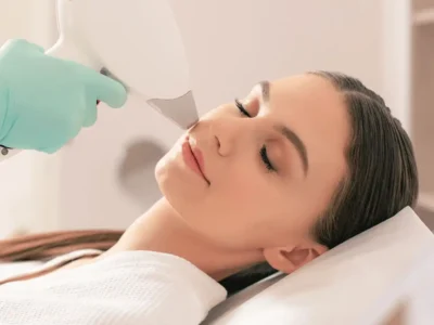 woman getting laser treatment