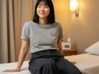 Woman relaxed after labia puffing