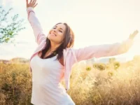 woman happy after treatment of spider veins