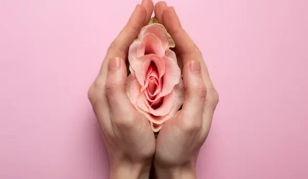 woman-holding-rose-hands-reproductive-system-visualization